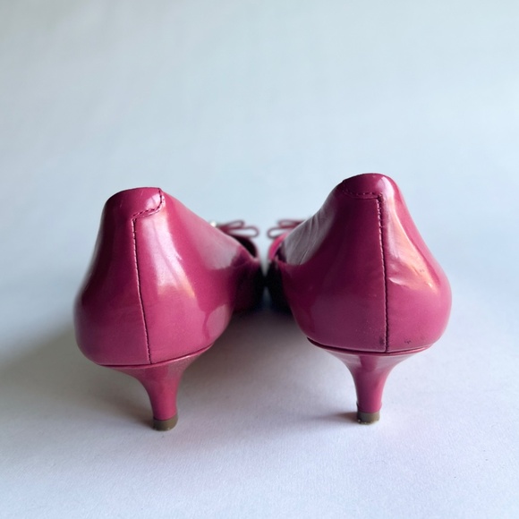 Coach Pink Patent Leather Bow Point Toe Heels size 7.5 - Picture 8 of 12